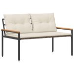 vidaXL Vonkajšia lavička 2 -Seater 116 x 67,5 x 72 cm polyratan – Obrázok 2