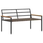 vidaXL Vonkajšia lavička 2 -Seater 116 x 67,5 x 72 cm polyratan – Obrázok 4