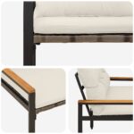 vidaXL Vonkajšia lavička 2 -Seater 116 x 67,5 x 72 cm polyratan – Obrázok 8