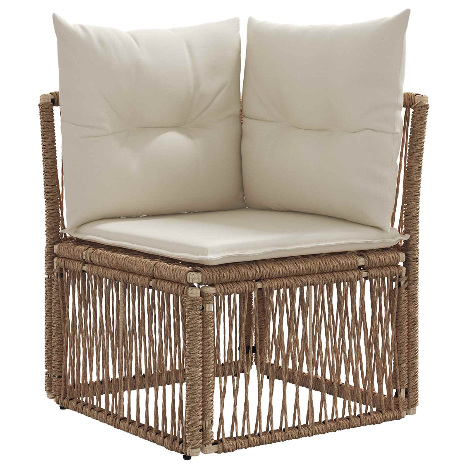 42026712_1.jpg vidaXL Rohová sofa Béžová polyratan – Obrázok 1