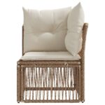 vidaXL Rohová sofa Béžová polyratan – Obrázok 3
