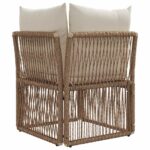 vidaXL Rohová sofa Béžová polyratan – Obrázok 4