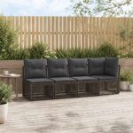 vidaXL Sofa pre 4 osoby s ľavým ramenom 4 pcs 4-Počet miest Sivá