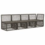vidaXL Sofa pre 4 osoby s ľavým ramenom 4 pcs 4-Počet miest Sivá – Obrázok 3
