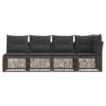 vidaXL Sofa pre 4 osoby s ľavým ramenom 4 pcs 4-Počet miest Sivá – Obrázok 4