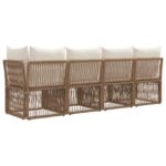 vidaXL Sofa pre 4 osoby s ľavým ramenom 4 pcs 4-Počet miest Béžová – Obrázok 6