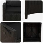 vidaXL Záhradná stolička 2 pcs Čierna 56 x 64 x 94 cm Oceľ a polyester – Obrázok 8