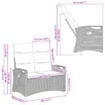 vidaXL Záhradná lavička s vankúšom 105 x 60 x 112 cm oceľ – Obrázok 12