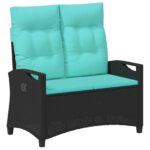 vidaXL Záhradná lavička s vankúšom 105 x 60 x 112 cm oceľ – Obrázok 2