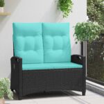 vidaXL Záhradná lavička s vankúšom 105 x 60 x 112 cm oceľ – Obrázok 3