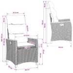 vidaXL Záhradné lehátko Čierna a tyrkysová 64 x 57,5 x 112 cm – Obrázok 11