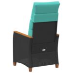 vidaXL Záhradné lehátko Čierna a tyrkysová 64 x 57,5 x 112 cm – Obrázok 6
