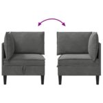 vidaXL Sofa s úložným priestorom Tmavosivá Zamat – Obrázok 10