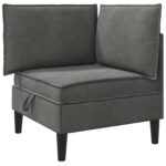 vidaXL Sofa s úložným priestorom Tmavosivá Zamat – Obrázok 2