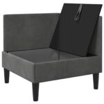 vidaXL Sofa s úložným priestorom Tmavosivá Zamat – Obrázok 4