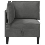 vidaXL Sofa s úložným priestorom Tmavosivá Zamat – Obrázok 5