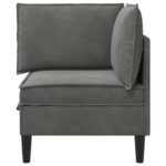 vidaXL Sofa s úložným priestorom Tmavosivá Zamat – Obrázok 6