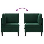 vidaXL Sofa s úložným priestorom Tmavozelená Zamat – Obrázok 10