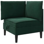 vidaXL Sofa s úložným priestorom Tmavozelená Zamat – Obrázok 2