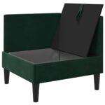 vidaXL Sofa s úložným priestorom Tmavozelená Zamat – Obrázok 4