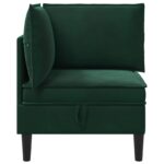 vidaXL Sofa s úložným priestorom Tmavozelená Zamat – Obrázok 5