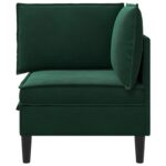 vidaXL Sofa s úložným priestorom Tmavozelená Zamat – Obrázok 6