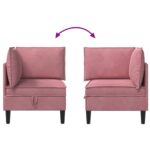 vidaXL Sofa s úložným priestorom Ružová Zamat – Obrázok 10