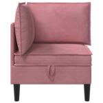 vidaXL Sofa s úložným priestorom Ružová Zamat – Obrázok 5
