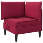 vidaXL Sofa s úložným priestorom Víno červené Zamat – Obrázok 2