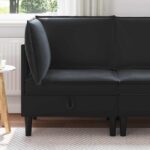 vidaXL Sofa s úložným priestorom Čierna Zamat