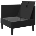 vidaXL Sofa s úložným priestorom Čierna Zamat – Obrázok 4