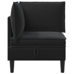 vidaXL Sofa s úložným priestorom Čierna Zamat – Obrázok 5