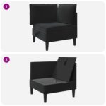 vidaXL Sofa s úložným priestorom Čierna Zamat – Obrázok 9
