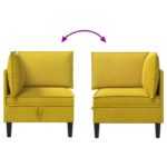 vidaXL Sofa s úložným priestorom Žltá Zamat – Obrázok 10