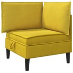 vidaXL Sofa s úložným priestorom Žltá Zamat – Obrázok 2
