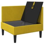 vidaXL Sofa s úložným priestorom Žltá Zamat – Obrázok 4