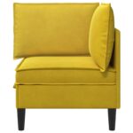 vidaXL Sofa s úložným priestorom Žltá Zamat – Obrázok 6