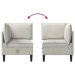 vidaXL Sofa s úložným priestorom Krémová Zamat – Obrázok 10