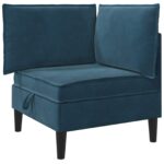 vidaXL Sofa s úložným priestorom Modrá Zamat – Obrázok 2