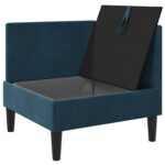 vidaXL Sofa s úložným priestorom Modrá Zamat – Obrázok 4