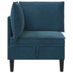 vidaXL Sofa s úložným priestorom Modrá Zamat – Obrázok 5