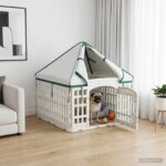 vidaXL 4 panelový psí výbeh s strechou 63 x 63 x 67 cm Plast Biela