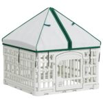 vidaXL 4 panelový psí výbeh s strechou 63 x 63 x 67 cm Plast Biela – Obrázok 2