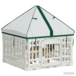 vidaXL 4 panelový psí výbeh s strechou 63 x 63 x 67 cm Plast Biela – Obrázok 3