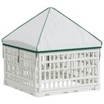 vidaXL 4 panelový psí výbeh s strechou 63 x 63 x 67 cm Plast Biela – Obrázok 6