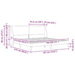 vidaXL Rám postele s čelnou doskou Tmavosivá 183 x 213 cm Látka – Obrázok 9