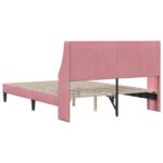 vidaXL Rám postele s čelnou doskou Ružová 140 x 190 cm Zamat – Obrázok 6