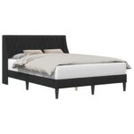 vidaXL Rám postele s čelnou doskou Čierny 140 x 190 cm Zamat – Obrázok 2