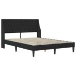 vidaXL Rám postele s čelnou doskou Čierny 140 x 190 cm Zamat – Obrázok 3