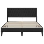 vidaXL Rám postele s čelnou doskou Čierny 140 x 190 cm Zamat – Obrázok 4